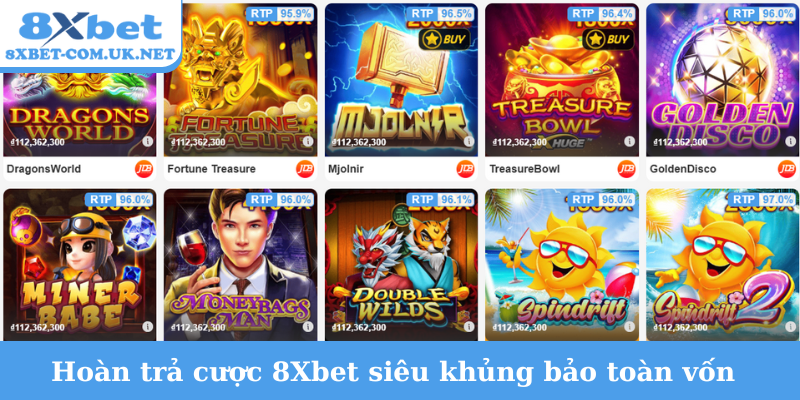 Hoàn trả cược 8Xbet siêu khủng bảo toàn vốn