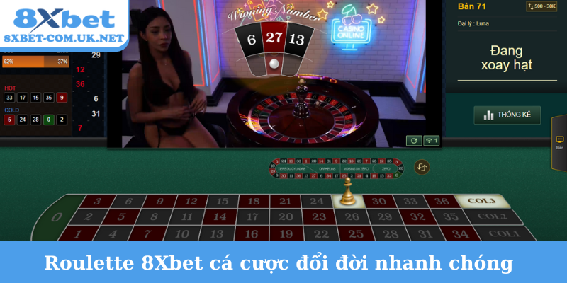 Roulette 8Xbet cá cược đổi đời nhanh chóng